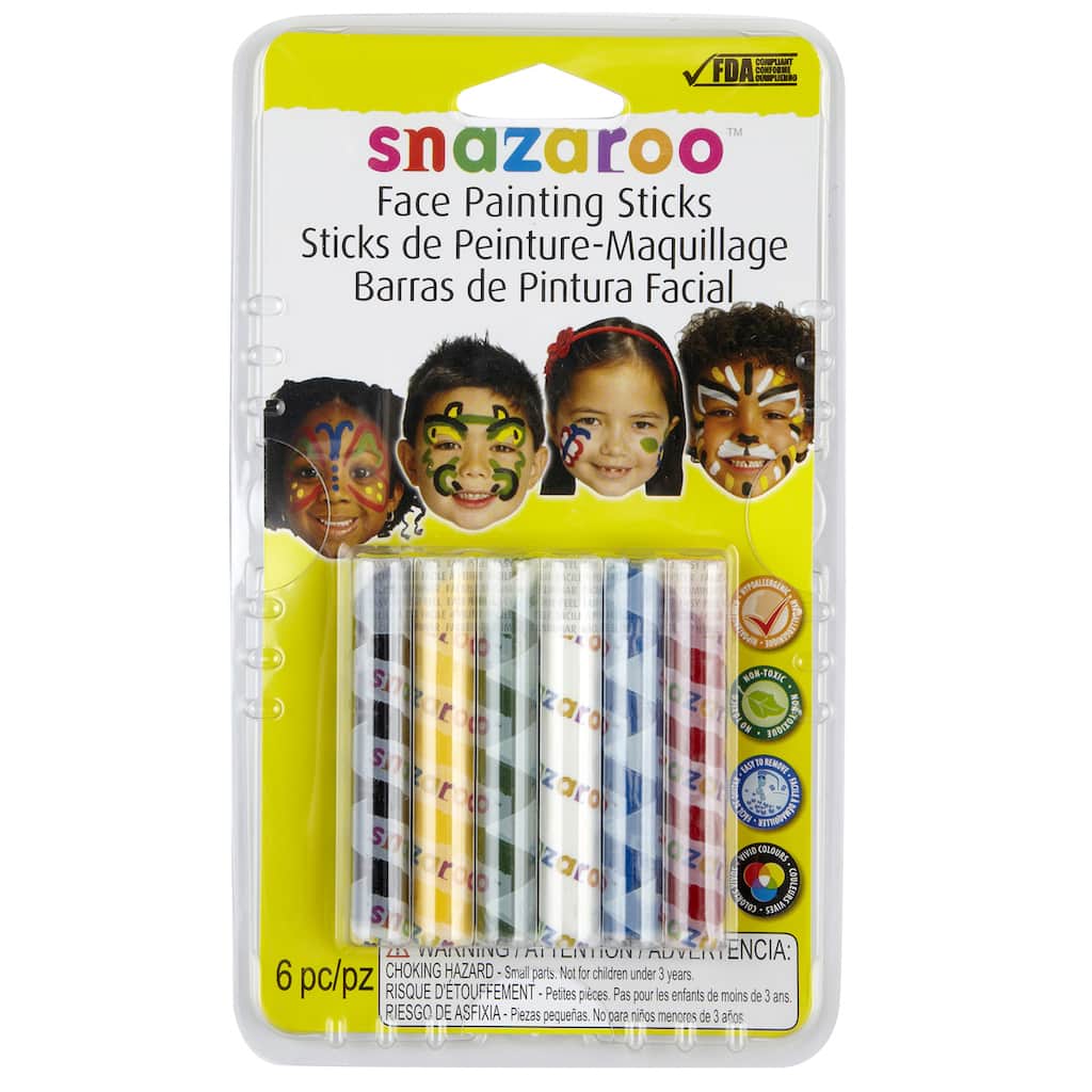 Snazaroo Face Painting Sticks Primary
